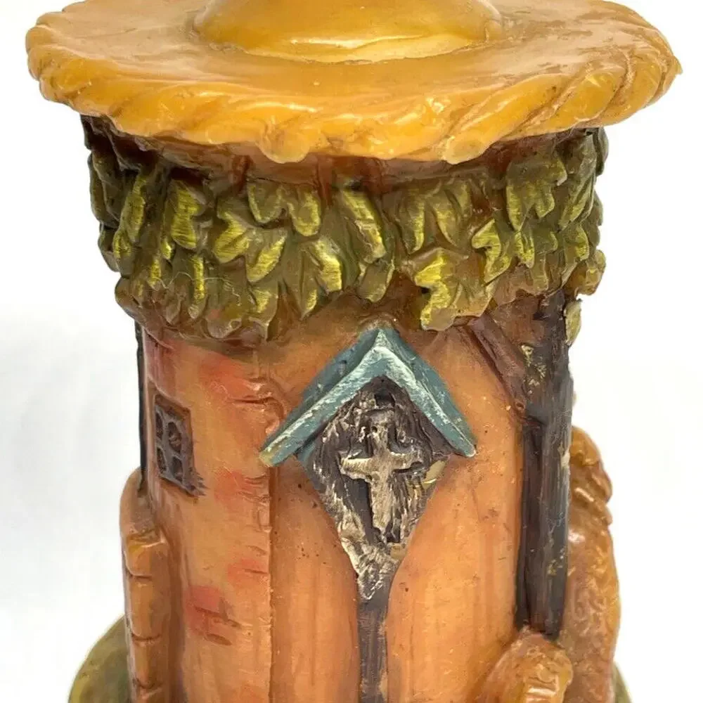 Children‎ Playing With Dog German Gunter Kerzen Carved Wax Candle Vintage 5